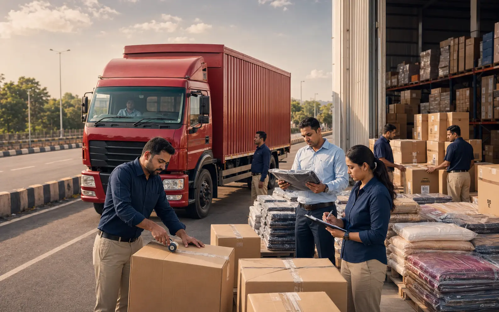 Indian freight, warehouse inspection and packaged stock operations
