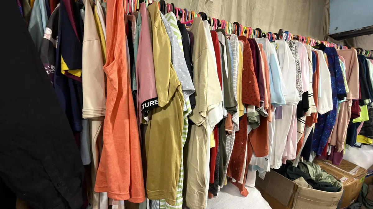 Garments displayed at the Shaw and Company store